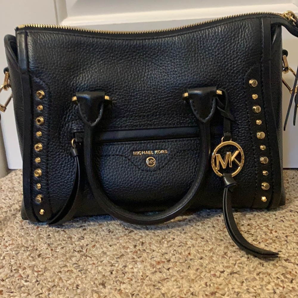 EUC Michael Kors Black and Gold Studded Bag
